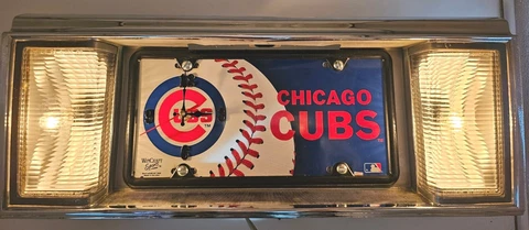One of a Kind Hand Crafted ⚾️ Chicago Cubs Light Up License Plate Assembly Clock Cover