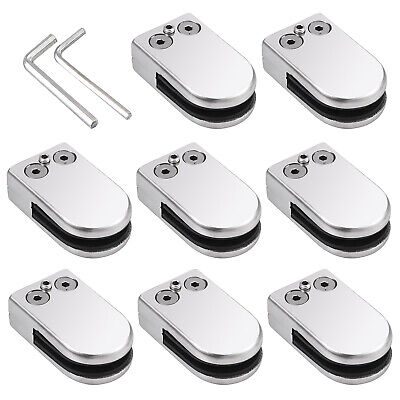 8X Glass Clamp Stainless Steel 304 Clip Flat Back Bracket For Balustrade 6-8MM • 14.55£