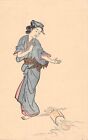 Cpa Japon  Illustrateur Japonais  Femme Geisha  Japan