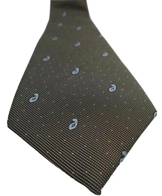 Corbata vintage WEMLON por WEMBLEY estampado pasley marrón con puntos grises/dorados y azul claro  Foto 1 de 4