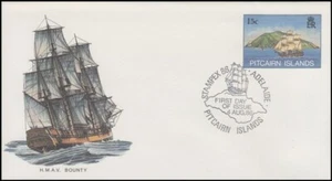 PITCAIRN ISLANDS 1986 PSE 15c. FDC HM BOUNTY SHIP (ID:175/D5496) - Picture 1 of 1