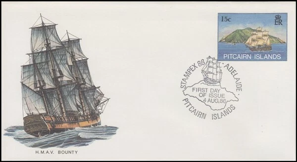 PITCAIRN ISLANDS 1986 PSE 15c. FDC HM BOUNTY SHIP (ID:175/D5496) - Image 1 of 1