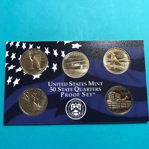 2001 S State Quarters Set Proof 5 Coins FREE SHIP **SEE PICS - Picture 1 of 2