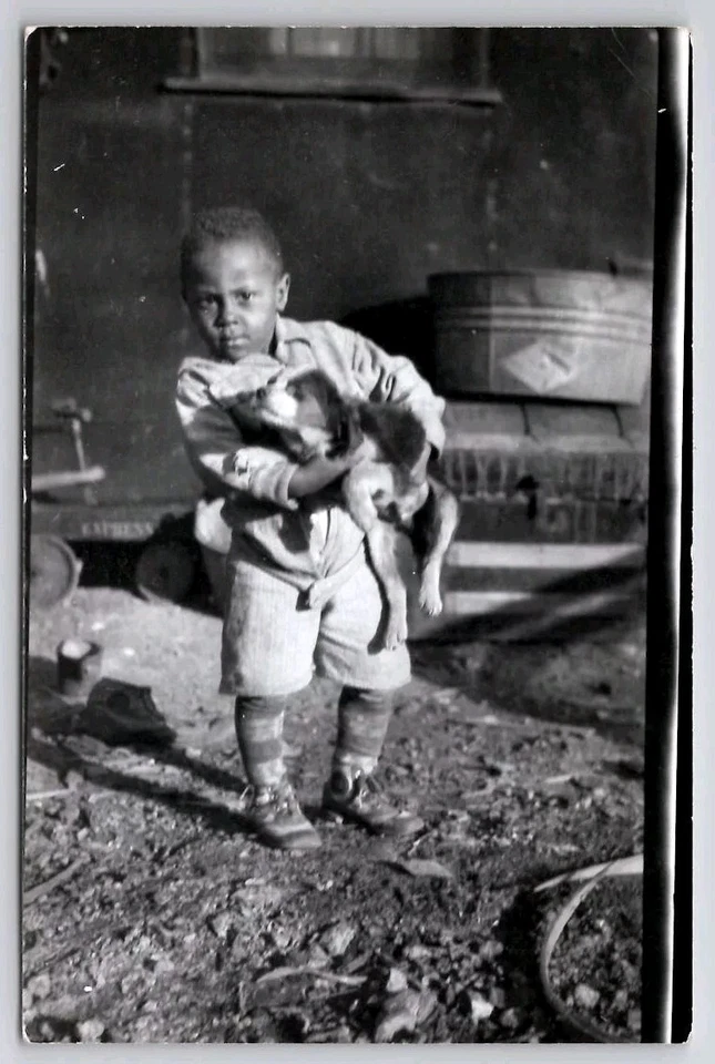 Welsh Mts African American Boy Dog HC Thorbahn Lancaster PA J Fridy Postcard G44 - Image 1 of 3