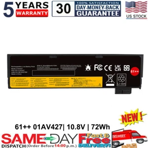 61++ 72W Battery For Lenovo ThinkPad P51S T470 T480 T570 01AV427 01AV428 01AV492 - Picture 1 of 9
