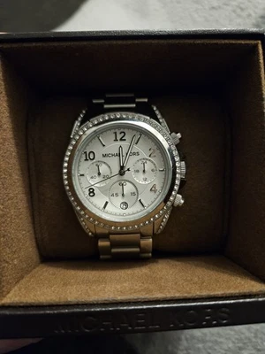 Michael Kors MK5165 Ladies Blair Chronograph Watch - Silver - Image 1 of 4