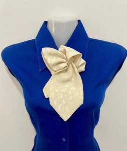 Ivory Bow Tie for Women – Statement Neckwear | Handmade Elegant Cravat - Picture 1 of 6