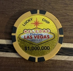 FABULOSA FICHA DE LA SUERTE DE LAS VEGAS IMÁN DE $1,000,000 NO REAL ficha de póquer de casino - Imagen 1 de 2