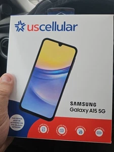 US CELLULAR SAMSUNG GALAXY A15 5G Blue Black Prepaid Smartphone BRAND NEW - Picture 1 of 2