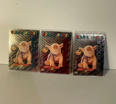 TY Beanie Baby TRADING CARD - Ser 3 - Birthday KNUCKLES; Teal, Magenta, Silver - Image 1 of 2