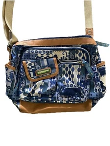 Lily Bloom Crossbody Purse Handbag Adjustable Blue Patterns - Imagen 1 de 5