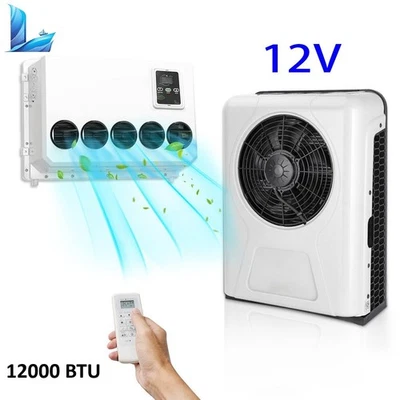 12V Electric Split Air Conditioner Cab AC Unit Kit For Truck Semi Bus RV Caravan - Image 1 of 4