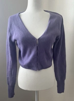 Cárdigan Forever 21 para mujer usado de lana/acrílico/nylon púrpura claro talla L Foto 1 de 4