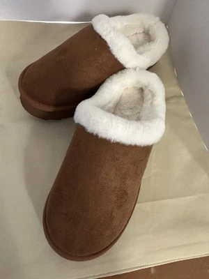 Zueco Zapatillas de Gamuza para Mujer 6 Tostadas Mula Piel Sintética Blanco Forrado Otoño/Invierno/NUEVO CON ETIQUETAS Foto 1 de 4