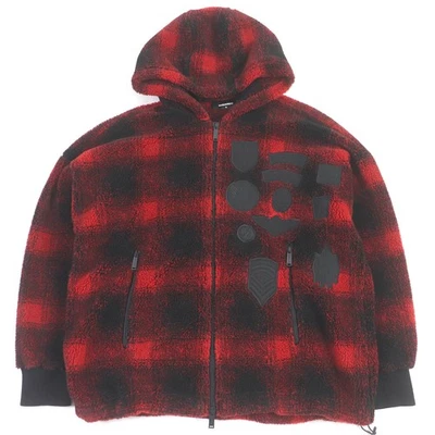 DSQUARED2 Para hombres Sudadera con Capucha Chaqueta Blusa Buffalo Boa Vellón Rojo Negro Talla M Foto 1 de 4