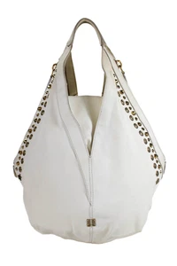 Givenchy Womens Double Handle Spike Studded Leather Tinhan Handbag White - Picture 1 of 19