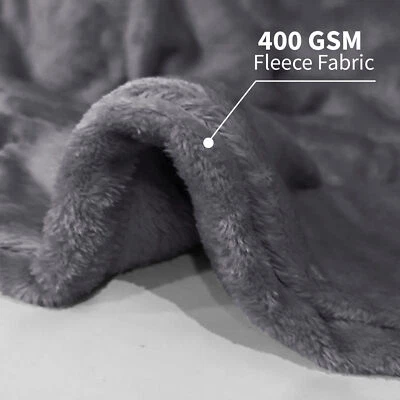 Reversible Large Faux Fur Fleece Throw Super Soft Light Weight Sofa Bed Blanket - Image 1 of 4