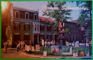 Outside Fence Art Show Historic Schenectady, NY.-Vintage 1960 Chrome Postcard - Bild 1 von 2