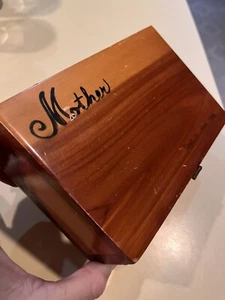 Linda caja de cedro de recuerdo pequeña de colección Madre Michigan Sault St Marie con bisagras - Imagen 1 de 14