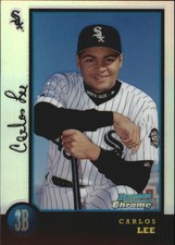 1998 Bowman Chrome Refractors Chicago White Sox Baseball Card #428 Carlos Lee