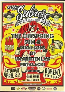 The Offspring  Signed Gig Concert Poster Dana Point  California 4/8/2017 - Bild 1 von 3