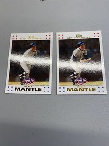 Lot of 2.2007 Topps Card #7 Mickey Mantle New York Yankees MLB. Mint!!!