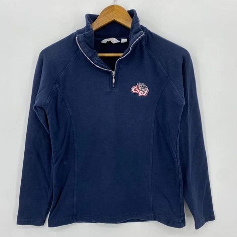 Vesi Sweatshirt Women's S Blue Gonzaga University Bulldogs 1/4 Zip Pullover Cover