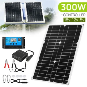 Solar Panel 300W 12V Monocrystalline 20A Controller for RV Boat Home Use - Picture 1 of 16