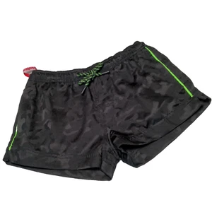 AussieBum Swim Trunk Shorts Men Small Line Black 2 Tone Camo Neon Green - Picture 1 of 22