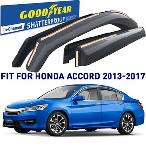 Side Window Deflectors Rain Guards for 2013-2017 Honda Accord Sedan - Picture 1 of 7