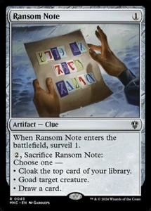 *MtG: 4x NOTA DI RISCATTO versione 1 - Comandante omicidi a Karlov Manor raro magicman* - Foto 1 di 1
