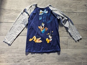 Kids Disney Long Sleeve Shirt Size Large 10/12 Mickey Mouse Daffy Duck Goofy - Picture 1 of 8