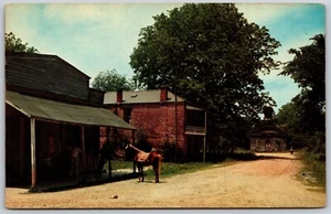 Postcard Mississippi Rodney Ghost Town Petit Gulf Saddled Hitched Horse MS - Picture 1 of 2