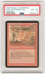 1994 MTG Magic The Gathering Legends Wall of Opposition PSA 8 NM-MT - Picture 1 of 2
