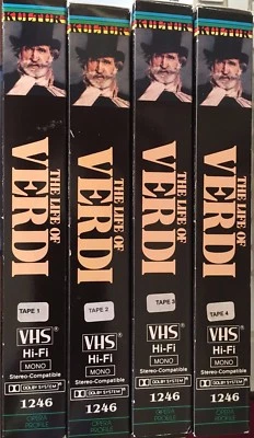 The Life of Verdi (VHS, 4-Tape Set) 1983 epic biography; complete 10-hr version - Image 1 of 3