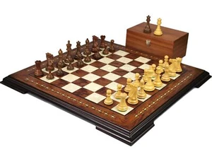 Helena Rosewood 20'' Sheesham Morphy Professional Staunton Chess pieces 3.75'' - Picture 1 of 11