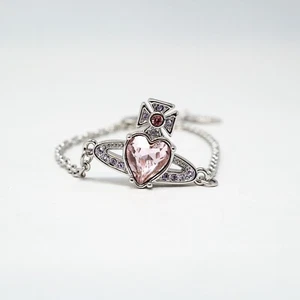 Vivienne Westwood Bracelet, Silver Heart Orb Charm Pink Crystal Middle Gift Set - Picture 1 of 6