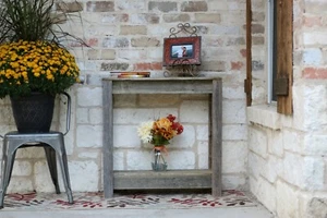 Reclaimed Wood Console Table 30” Rustic Entryway Accent Shelf in 5 Color Options - Picture 1 of 23