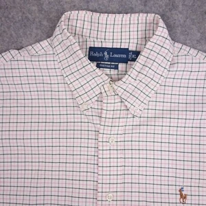 VTG Ralph Lauren Button Up Shirt Large Custom Fit Multicolor Plaid Pony Logo - Picture 1 of 8