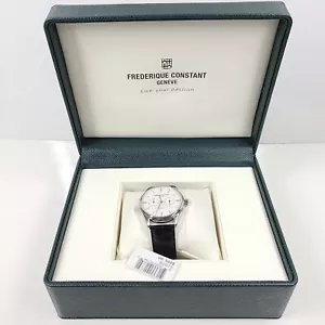 Frederique Constant Classics Silver Dial Black Leather Quartz Watch FC-259ST5B6 - Picture 1 of 14