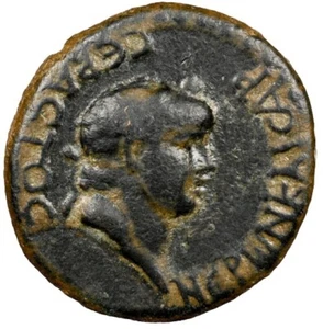 Nero 54-68 AD, Roman Empire AE 26 Bronze Coin Claudius Caesar, Iconium, NGC Ch F - Picture 1 of 7