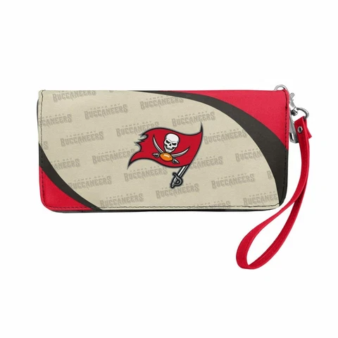 Tampa Bay Buccaneers Wristlet Wallet, Organizer Purse NFL Hologram Curve Zip Cover