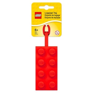 Lego Stationery 2X4 Silicone Luggage Tag - Red Bag Tag Lego Brick NEW - Picture 1 of 6