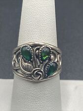Wheeler Manufacturing Sterling Silver Green Stone Ring - Size 8