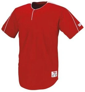 Wilson Baseball Jersey 1 Button Textreme SCARLET NEW Blank Adult Size S R4 W - Bild 1 von 1