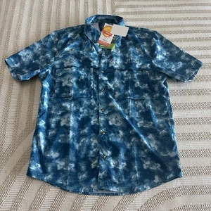 LL Bean Herren Tropicwear Hemd Kurzarm Knopf Deepwater Blau Gr. M UPF 50+ - Bild 1 von 7