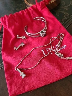 Uno de 50 Silver-Plated Jewelry Set - Necklace - Earrings - Bracelet - Image 1 of 4