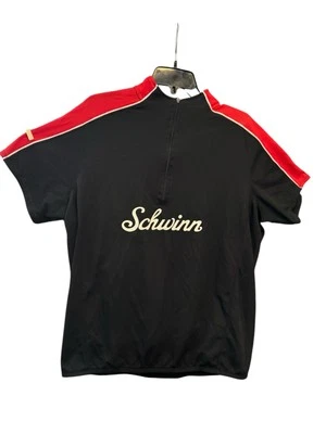 Schwinn Classic Black Red Bicycle Jersey 1/4 Zip Back Pockets Size Large - Image 1 of 4