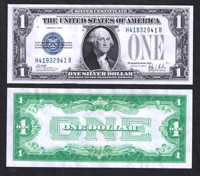 1928-B $1 SILVER CERTIFICATE ~ FUNNY BACK TYPE ~ GEM CRISP UNCIRCULATED NOTE - Image 1 of 2