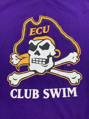 East Carolina Pirates Shirt Mens Medium Purple NCAA Swimming Club Sports Tee - Image 1 of 4